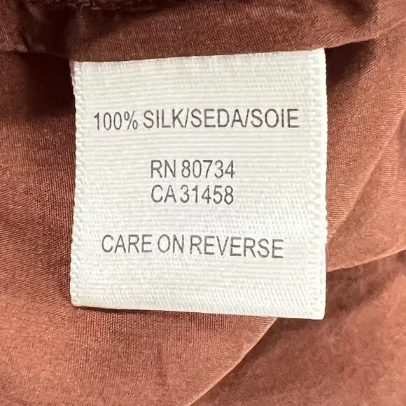 BCBGmaxazria Silk Dress Womens 6 Brown Pleated Sash Fit Flare Midi Greek Goddess - Picture 12 of 15